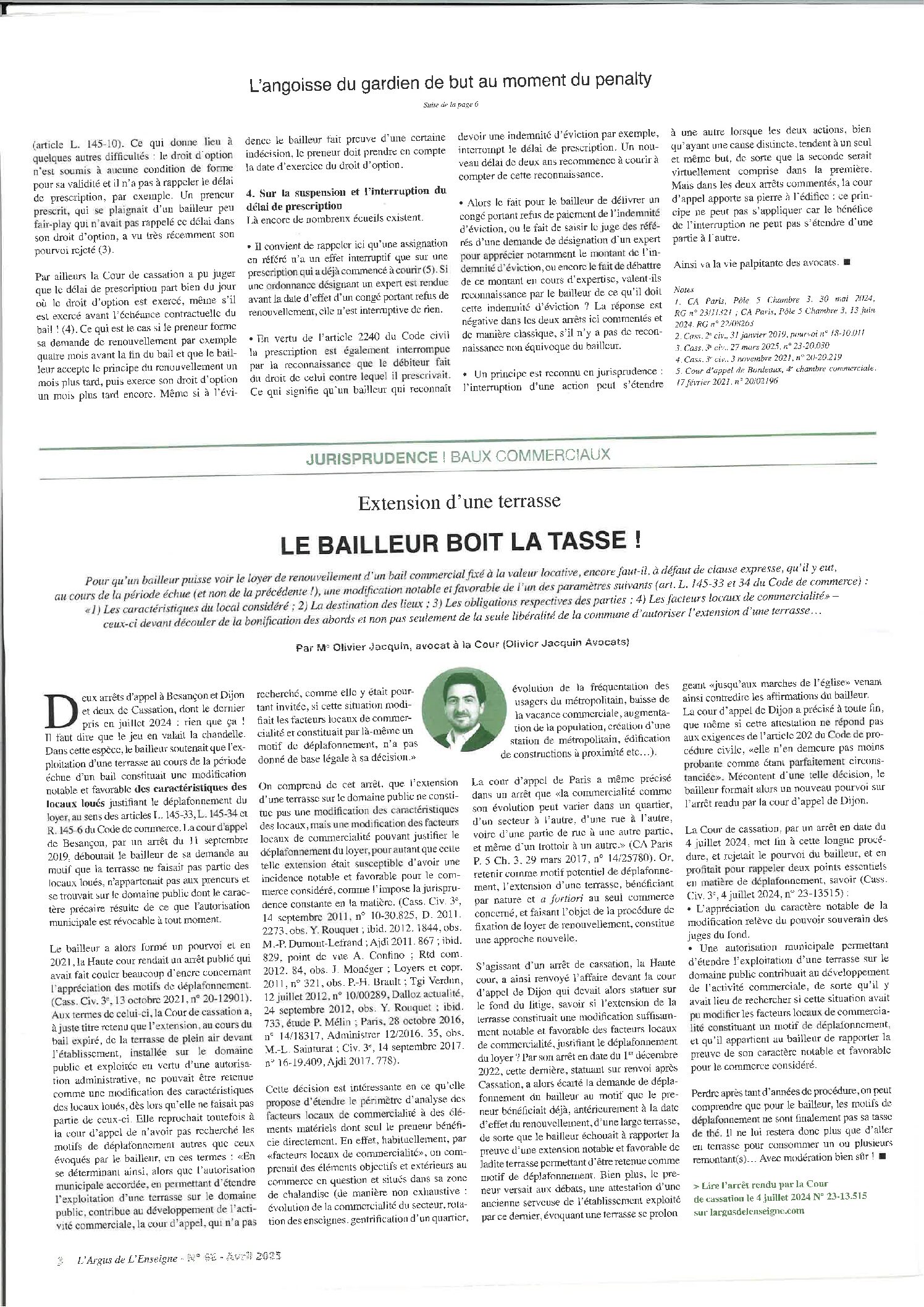 Argus de l’Enseigne Avril 2025