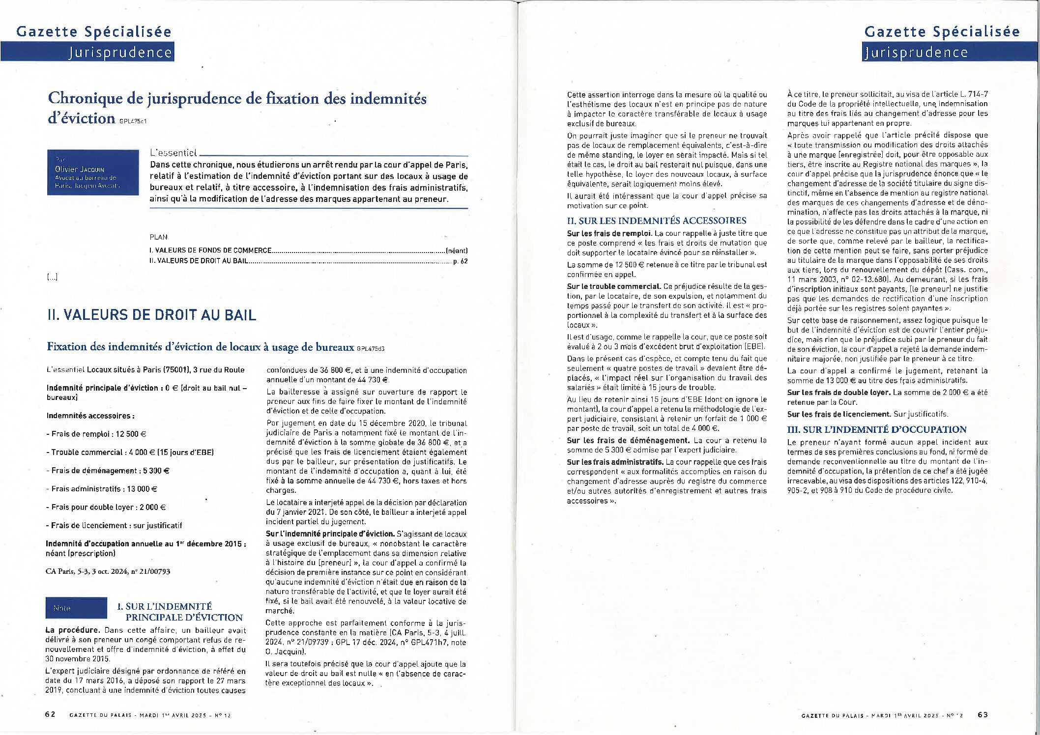 Gazette du Palais Avril 2025